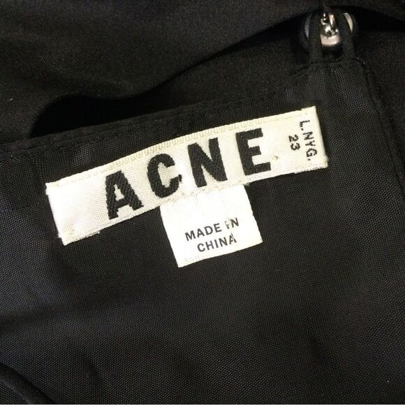 ACNE  Black Satya Layered Crepe Maxi Dress - Picture 7 of 9